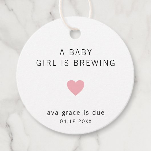 Ein Baby braut Niedliche Pink Heart Girl Baby Dusc Geschenkanhänger (Vorderseite)