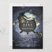 Ein Baby braut Night Sky Halloween Baby Dusche Einladung (Vorderseite)