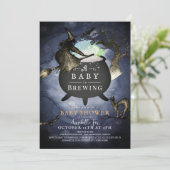 Ein Baby braut Night Sky Halloween Baby Dusche Einladung (Stehend Vorderseite)