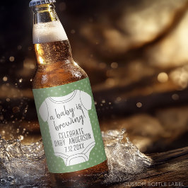Ein Baby braut — Paare Dusche - Grün Bierflaschenetikett