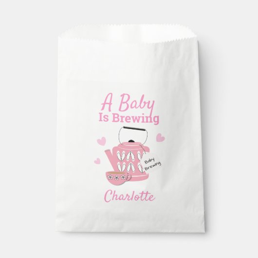 Ein Baby braut Pink Baby Girl Dusche Geschenktütchen (Vorderseite)