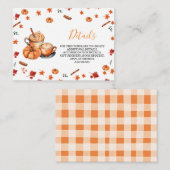 Ein Baby braut Pumpkin Spice Baby Dusche Detail Begleitkarte (Vorne/Hinten)