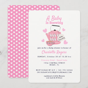 Ein Baby braut rosa Baby-Mädchen-Party Einladung