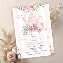 Ein Baby braut rosa florale Teeparty-Baby-Showerei