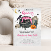 Ein Baby braut rosa Halloween Baby Dusche Einladung