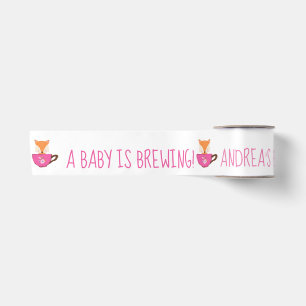 Ein Baby braut rosa Teacup-Baby-Dusche Satinband
