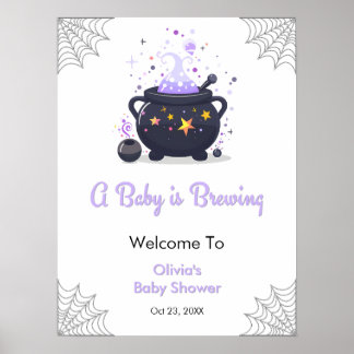 Ein Baby braut sich Halloween-Baby-Shower-Willkomm Poster