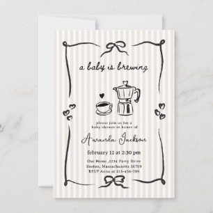 Ein Baby braut sich zusammen Baby Shower Einladung