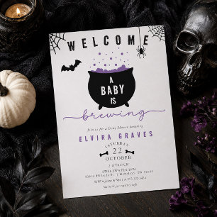 'Ein Baby braut sich zusammen' Gruselige Halloween Einladung
