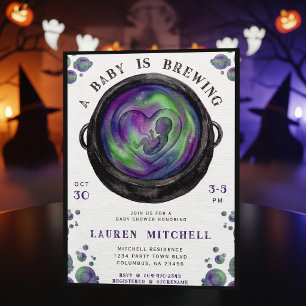 Ein Baby braut sich zusammen Halloween-Baby-Party Einladung