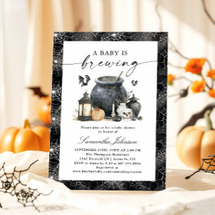 Ein Baby braut sich zusammen Halloween-Baby-Party Einladung