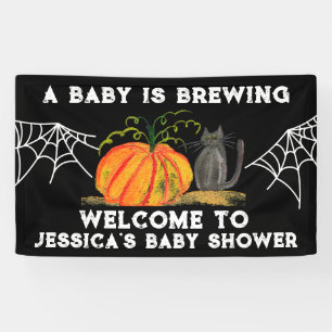 Ein Baby braut sich zusammen Halloween Kürbis-Baby Banner