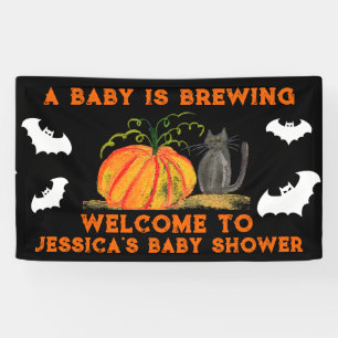 Ein Baby braut sich zusammen Halloween Kürbis-Baby Banner