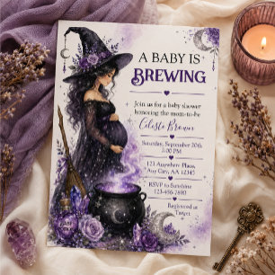 Ein Baby braut sich zusammen Hexen-Baby-Party Einladung