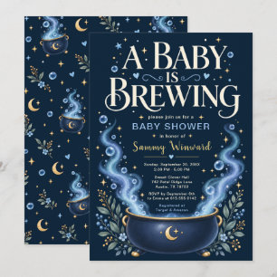 Ein Baby braut sich zusammen - Hexen-Baby-Party Einladung