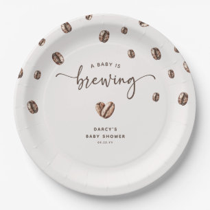 'Ein Baby braut sich zusammen' Kaffee-Baby-Party Pappteller
