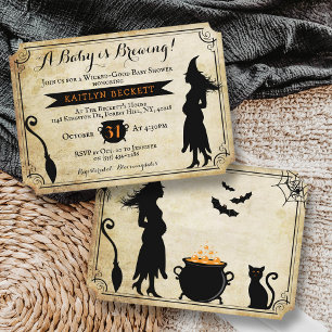 "Ein Baby braut sich zusammen" Vintage-Halloween-B Einladung