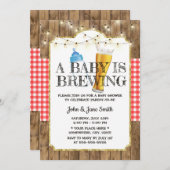 Ein Baby braut String Lights Beer Baby Dusche Einladung (Vorne/Hinten)