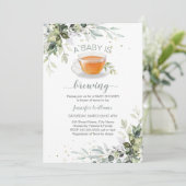 Ein Baby braut Tea Party Babydusche Einladung (Stehend Vorderseite)