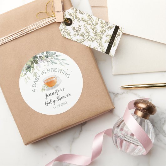 Ein Baby braut Tea Party Babydusche Runder Aufkleber (Schenken)