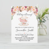 Ein Baby braut Tee-Baby-Dusche Rosa Einladung (Stehend Vorderseite)