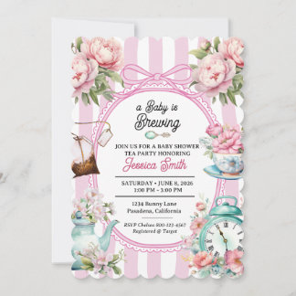 Ein Baby braut Tee Baby Shower Vintage Floral  Einladung