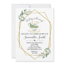 Ein Baby braut Tee-Gründusche Einladung