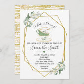 Ein Baby braut Tee-Gründusche Einladung (Vorne/Hinten)