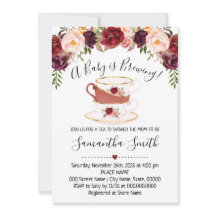 Ein Baby braut Teedusche Marsala Einladung