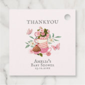 Ein Baby braut Vintages Tee Party Babydusche Geschenkanhänger (Rückseite)