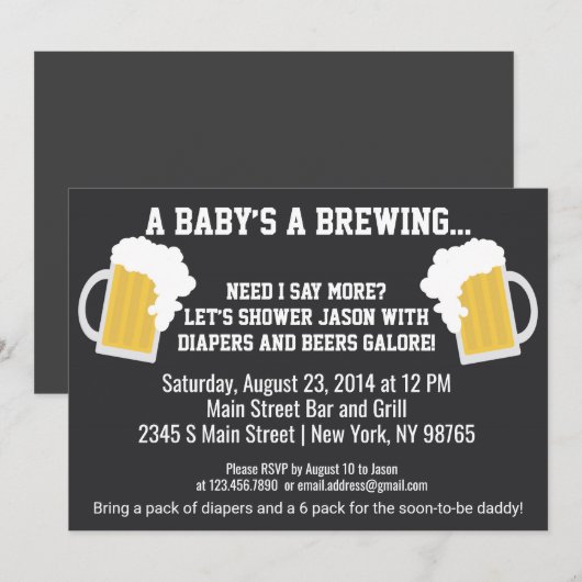 Ein Baby braut Windel-Dusche Einladung (Vorne/Hinten)