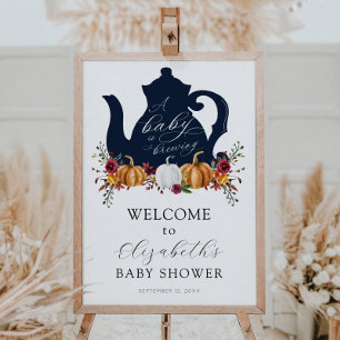 Ein Baby brütet Autumn Pumpkin Baby Shower Poster