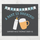 Ein Baby brütet Baby-Q Beer Flasche Etikett Boy (Einzelnes Label)