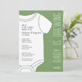 Ein Baby brütet - Babydusche eines neutralen Paare Einladung (Stehend Vorderseite)