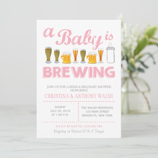 Ein Baby brütet Babydusche GRILLEN Einladung (Stehend Vorderseite)