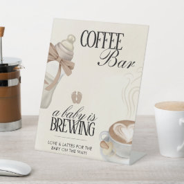 Ein Baby brütet Babydusche Kaffee Bar-Zeichen Sockelschild