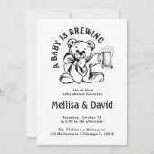 Ein Baby brütet. | Babydusche Teddy Bear Rustikal Einladung (Vorderseite)