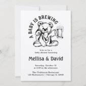 Ein Baby brütet. | Babydusche Teddy Bear Rustikal Einladung (Vorderseite)