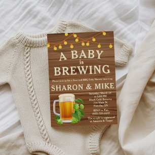 Ein Baby brütet! Babydusche zum Thema Bier Einladung