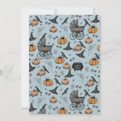 Ein Baby brütet Blue Boy Baby Dusche Einladung (Rückseite)