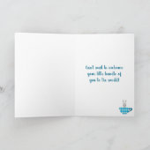 Ein Baby brütet Blue Teacup Baby Boy Dusche Karte (Innenseite)