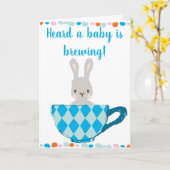 Ein Baby brütet Blue Teacup Baby Boy Dusche Karte (Gelbe Blume)