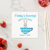 Ein Baby brütet Blue Teacup Baby Boy Dusche Serviette (Beispiel)