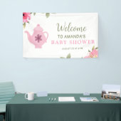 Ein Baby brütet Blume Rose Tea Baby Dusche Banner (Messeveranstaltung)