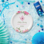Ein Baby brütet Blume Rose Tea Baby Dusche Pappteller (Party)