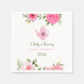 Ein Baby brütet Blume Rose Tea Baby Dusche Serviette (Vorderseite)