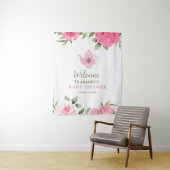 Ein Baby brütet Blume Rose Tea Baby Dusche Wandteppich (Beispiel)