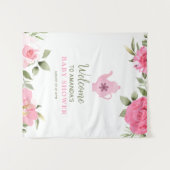 Ein Baby brütet Blume Rose Tea Baby Dusche Wandteppich (Vorderseite (Horizontal))