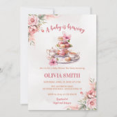 Ein Baby brütet Blumentee Party Babydusche Einladung (Vorderseite)