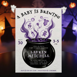 Ein Baby brütet Cauldron Halloween Baby Dusche Einladung